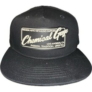 Chemical Guys Premium Auto Detailing Supplies Cream Patch Snapback Black Hat/Cap